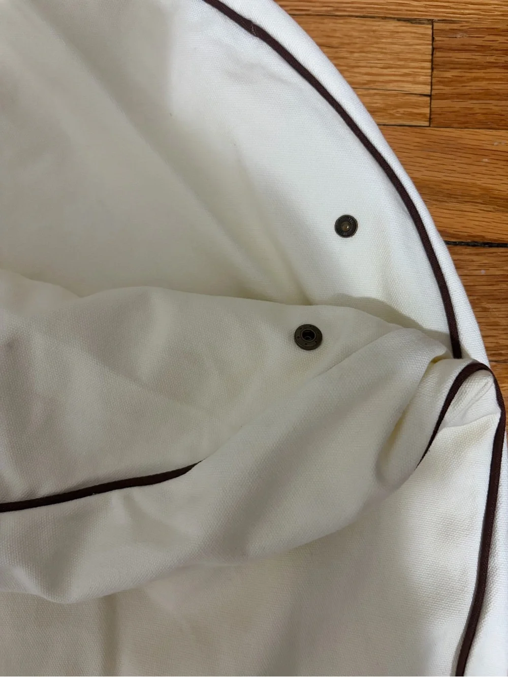 HERMES Travel Creme Storage Garment Bag Dress Cotton Canvas Large Authentic